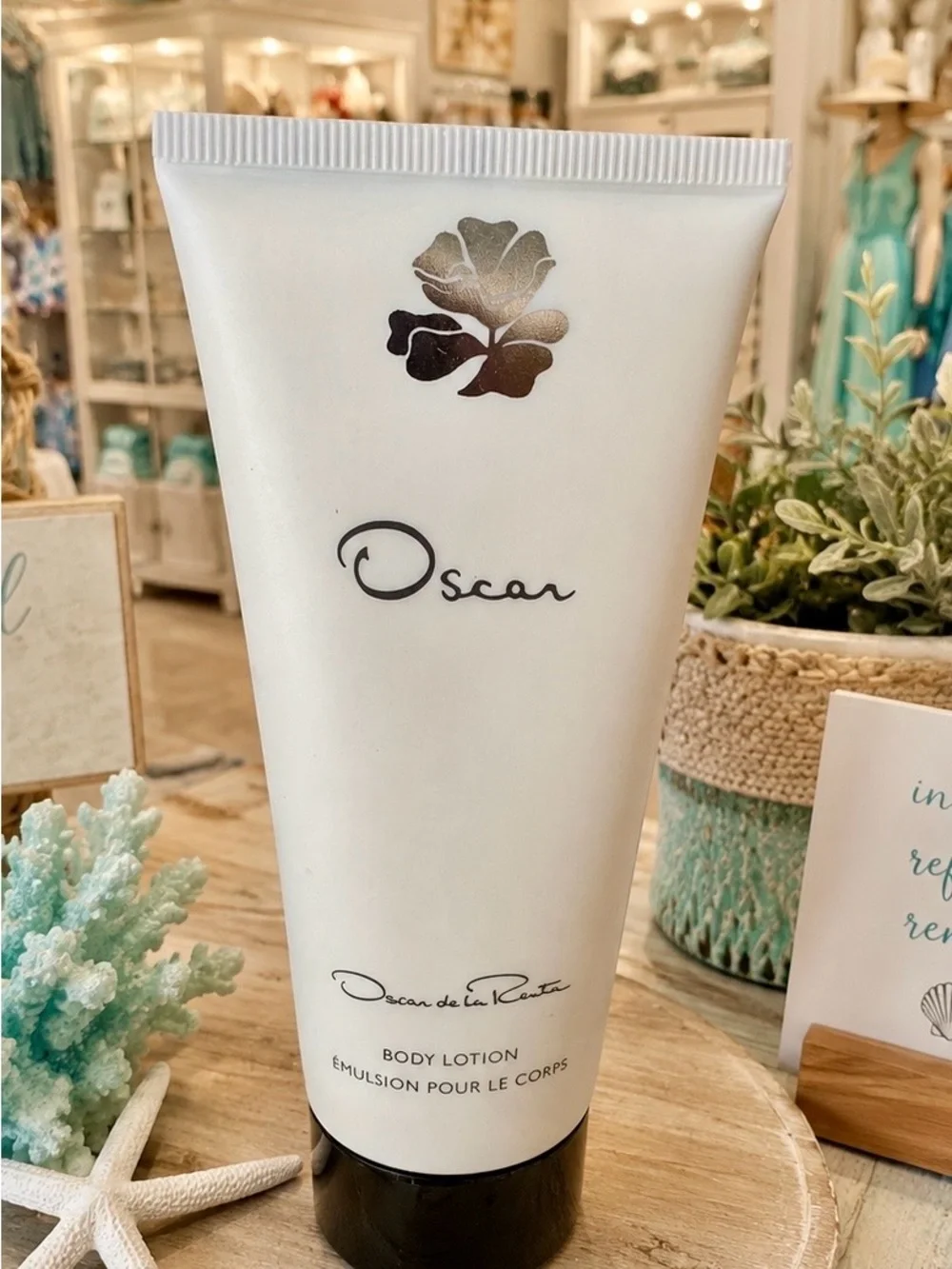 3.4 oz Oscar de la Renta White and Black Body Lotions